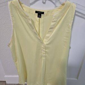 Ann Taylor Light Yellow Sleeveless Blouse